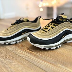 Youth Nike Air Max 97 Metallic Gold and Black Shoes